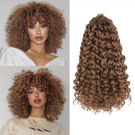 UENOKIPS Gogo Curl Crochet Hair Pure Protein Fiber 12 Inch 8 Packs Pre Looped twisted Short Curly Crochet Hair for Women Deep Ocean Water Wave Beach Curl Twist Braiding Hair Extensions (12inch 30#)