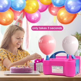 Behose Electric Balloon Pump, Portable Dual Nozzle High Power (AC220-240V 600W) Balloon Inflator Blower Pump for Party, Wedding, Birthday, Activities and Festival Decoration