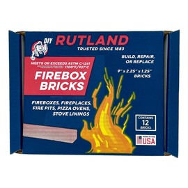 Rutland Soap Split Fire Bricks, Soap-Sized Firebricks for Fireplace Decoration, Red, Case of 12