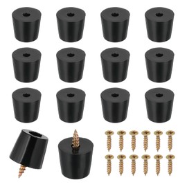 PATIKIL 14 Set Rubber Feet, 19x15x17mm Cutting Board Feet Non Slip Bumpers 5mm Screw on Rubber Feet Round Black Pads for Electronics Furniture Cutting Board Chairs Cabinet Sofa Speaker