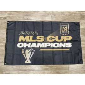 LAFC 2022 Champions Flag Banner 3x5 ft  Football Club Soccer MLS Flag Black Gold