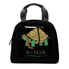 Vderxcok Turtle Ninja Insulated Lunch Box Portable Thermal Cooler Tote Bag with Front Pocket Reusable Leakproof Lunch Bags for Women Men Girls Adults Work Hiking Picnic Travel