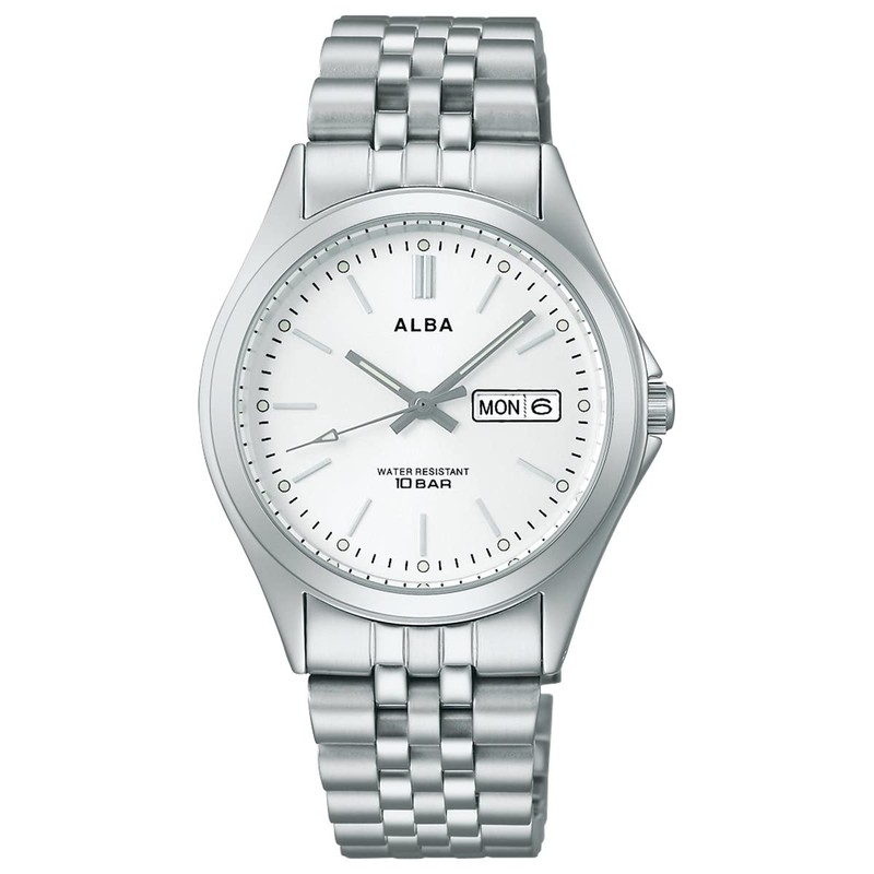Seiko AQGK471 Men's Wristwatch, Alba, Standard Quartz, Silver, Silver, Bracelet