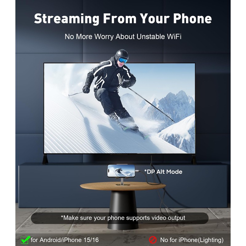 UANTIN Thunderbolt to HDMI Cable 6FT 8K