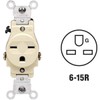 Leviton 15-Amp, 250-Volt, Narrow Body Single Receptacle, Straight Blade, Commercial