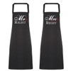 Couples Mr Right Mrs Always Right Black Apron Set Novelty