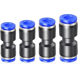 ERGAOBOY 40 Pcs 4MM 6MM 8MM 10MM Tube OD Push to Connect Kit, Blue Straight Pneumatic Push Lock (PU4 PU6 PU8 PU10)