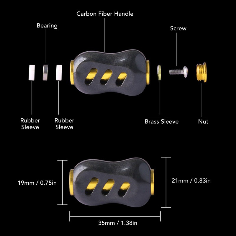 Fishing Reel Power Knob Carbon Fiber Fishing Reel Handle Knob