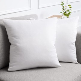 lalaLOOM Luxurious Silky Velvet Pillow Covers, 24x24, Set of 2, Softest Decorative Throw Pillowcases, Hidden Zipper, Washable, Home Décor Accent Cases for Living Room Couch, Sofa, Bedroom, White