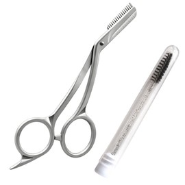 2 Pcs Eyebrow Scissors and Brush Kit Stainless Steel Trimmer