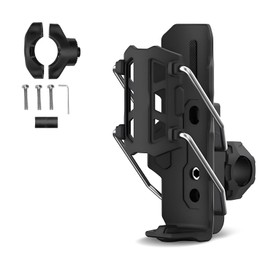 Adaptive Cycling Water Bottle Holder for Motorcycle Bicycle, 360 Degree Rotating Adaptive Handlebar Crash Bar Mount Cup Cage - Adjustable Automatic Clamping Mechanism, 2''-3'' Cup (Black)