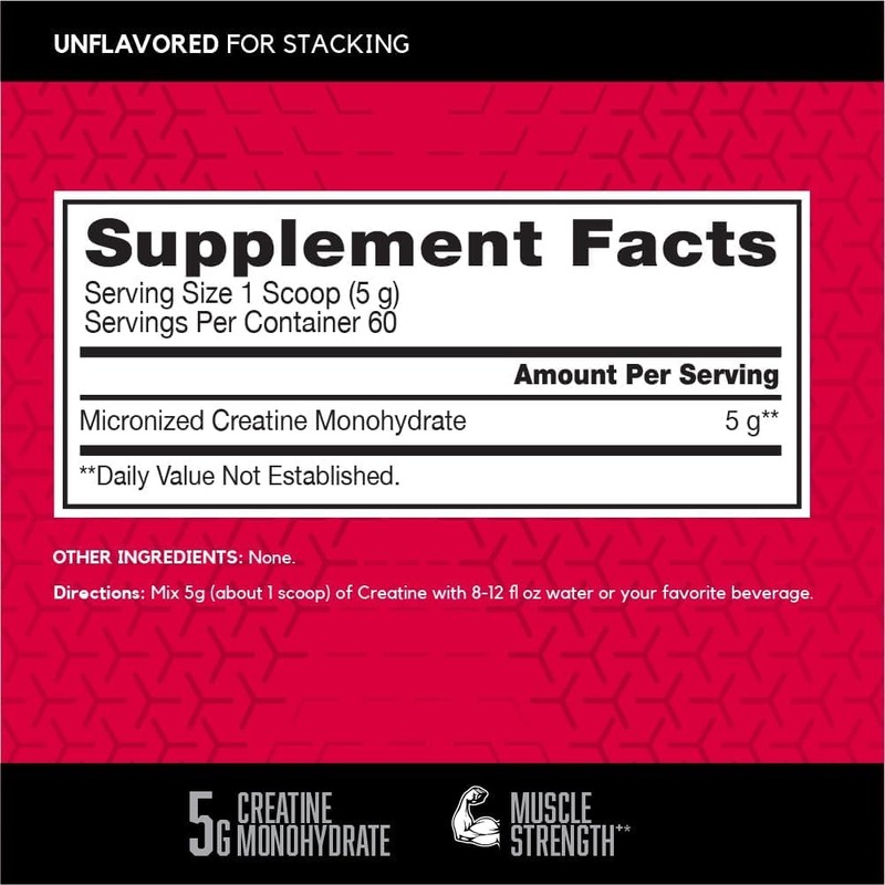 BSN Micronized Creatine Monohydrate Powder, Unflavored Creatine Powder, Micronized, Supports