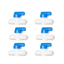 YIYONGSPINS Equal Straight OD Tube 1/4 Inch Quick Connect Ball Valve 1/4 inch OD Tubing/Hose/Pipe.for RO Water Systems,Water Purifiers water filters. Water Tube Fitting(Pack of 6)