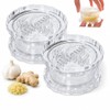 Garlic Chopper 2 Pack, Manual Garlic Twister & Mincer, Clear