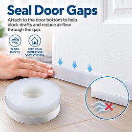 Door Bottom Seal Strip for Draft Protection – TPU Gap Sealer for Shower and Home Doors
