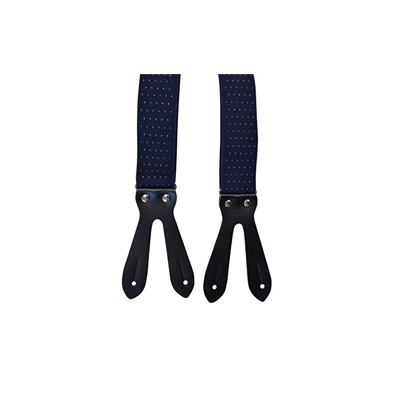 Olata Braces with Buttonhole, Genuine Leather Strap and Pattern -