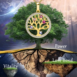 LEKANI Tree of Life Necklace Women's 925 Sterling Silver Necklace Women's Jewellery Gift for Women Her Wife Girlfriend Mum Grandma Birthday Gifts Valentine's Day Mother's Day Christmas, Sterling