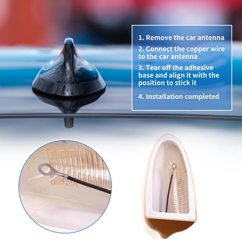 Shark Fin Antenna Cover, AM/FM Signal Roof Aerial Universal for