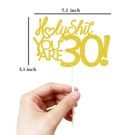 Decoración para tarta de cumpleaños 30, decoración para tartas de cumpleaños 30, purpurina dorada, divertida decoración para tartas 30 para hombres, decoración para tartas 30 para mujeres, decoraciones de cumpleaños 30, decoración para tartas de cumpleañ