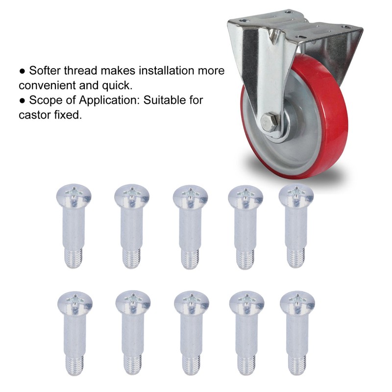 10Pcs Casters Screw Sturdy Durable Convenient Widely Application Conventional Screws