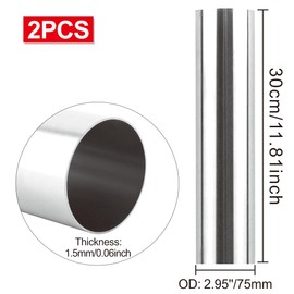 2PCS stainless steel pipe 3 Inch Stainless Steel 304 Straight Pipe, Tubing Piping 3" OD Tailpipe DIY Pipe Exhaust Tube Long 11.81 Inch