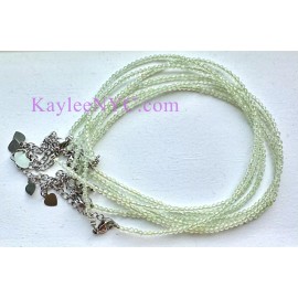 Wholesale Lot 6 Pcs 2mm Natural Prehnite Anklets Crystal Healing Energy