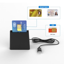Doxiuyo USB Smart Card Reader ISO7816 Chip for Bank Card ID Card Class A, Class B and Class C (5V, 3V and 1.8V) Smart Cards