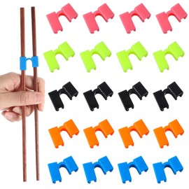 100 Pcs Reusable Chopsticks Helper Multicolor Plastic Practice Chopstick Trainer Hinges Connector Chinese Chop Stick Helper for Adult Learner Beginner ﻿