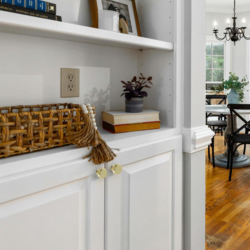 HANIHUA 10 Pack Gold Cabinet Knobs Dresser Knobs, Brushed Brass