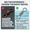 100 Pcs Fishing Swivels Saltwater, 100% 304 Stainless Steel Power