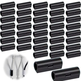 FineGood Cord Clips, Cable Clips (Approx. 40 Pieces), Strong Double Sided Tape, Cord Fastening, Removable, Cable Holder, Double Sided Cable Tape, Removable, Wire Stop, Wire, Organization, Black