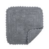 DII Crochet Collection Reversible Bath Mat, Square, 24x24, Gray