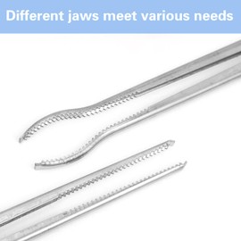 KeaJuidy Pack of 2 Feeding Tongs for Reptiles 38 cm Extra Long Large Tweezers for Snakes Reptiles Tank Accessories Snake Gripper Made of Stainless Steel for Snakes Lizards Frog Spider