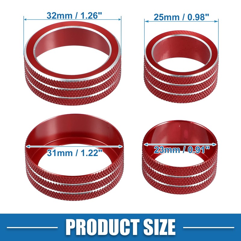 X AUTOHAUX Car Console AC Audio Volume Knob Ring Cover