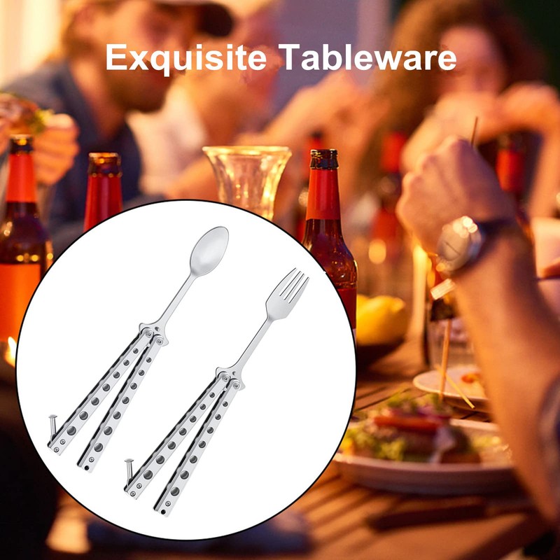 Butterfly Spoon Camping Spoon, Butterfly Fork and Spoon Set, 2