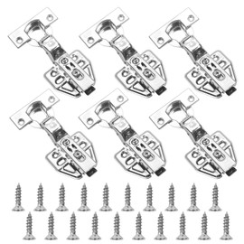 6 Pcs 110° Cabinet Hinges,304 Stainless Steel Kitchen Cupboard Hinges with Screws Soft Close Hinge for Bathroom Bedroom Dining Room