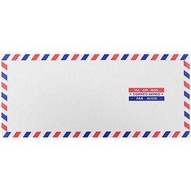 JAM PAPER #10 Airmail Envelopes - 4 1/8 x 9 1/2 - White - 50/Pack