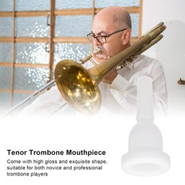 Trombone Mouthpiece, White Professonal Pure Sound Labor‑Saving ABS Plastic Trombones Mouth for Players for Wind Instrument for Performance for Practice