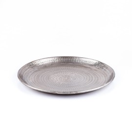 Imera Oriental Aluminium Tray 30 cm | Moroccan Tea Tray in Silver | Oriental Silver Tray Silver | Oriental Decoration on the Set Table