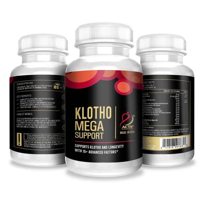 ACTIF Klotho Mega Support with 15+ Advanced Factors for Longevity