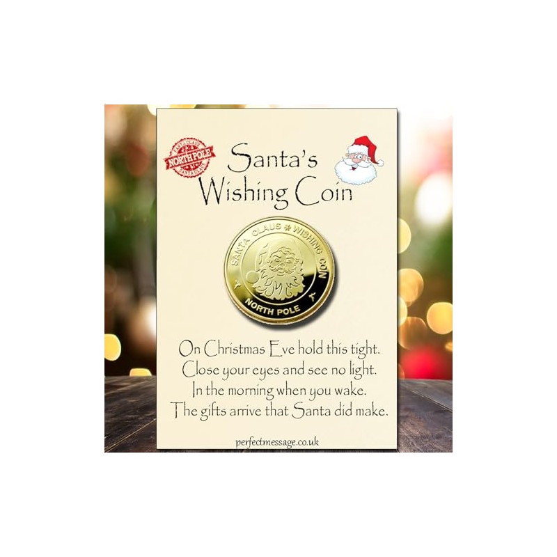 Christmas Eve Box Santa Wish Coin, Stocking Filler Keepsake, 40mm