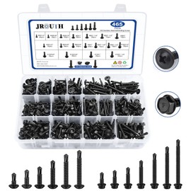 465 PCS Self Drilling Screws, 410 Stainless Steel Self Tapping Screws #8#10 for Metal-2 Type Head（Hex/Round） 1/2" to 2" Sheet Metal Screws Assortment Set for Building, Metal, Wood, and Plastic