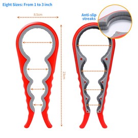 Jar Opener and Bottle Opener for Weak Hands Arthritis Elderly and Children,Non-Slip Jar Opener Grip Get Lids Off with Ease (Red)
