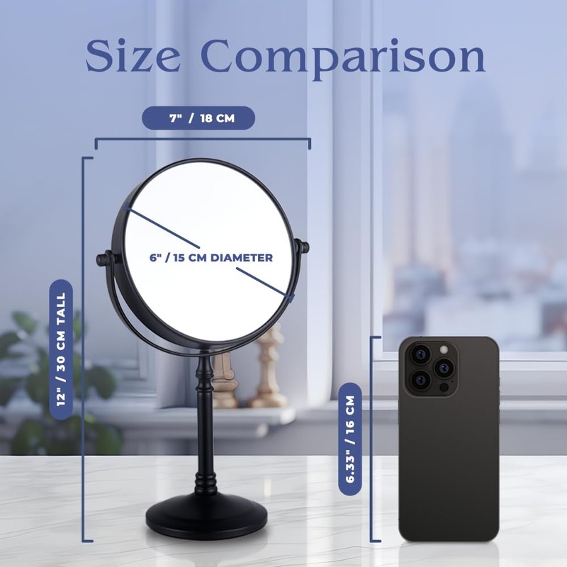 MIRRORVANA 20X Magnified Makeup Mirror with Stand - Double Sided