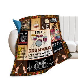 Juego de manta de música de rock, manta de franela de forro polar suave y acogedora, manta de felpa con temática de instrumentos musicales, regalos de música para niños, adolescentes, adultos, niñas,
