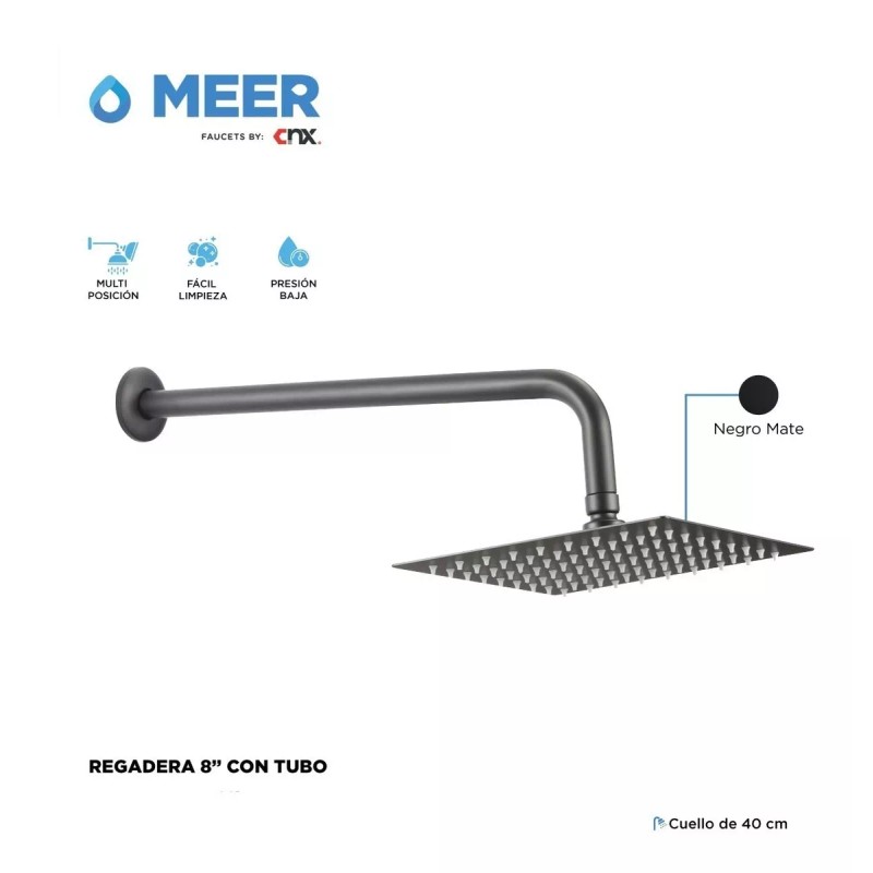 CNX Regadera De 20 Cm (8 Pulgadas) Color Mate Con