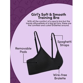 Fruit of the Loom Girls' Soft and Smooth Training Bra, Aruba Blue/Stellar Orchid/White