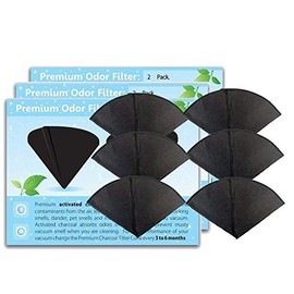 GoodVac Replacement Activated Charcoal Filter Cones for Odor Removal - Compatible With Filter Queen (6)