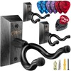 ClefArc 3 Pack Guitar Wall Mount, Black Hardwood Guitar Wall