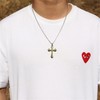 Joddfly Retro Bronze Pendant Stainless Steel Cross Necklace, 24 inches,